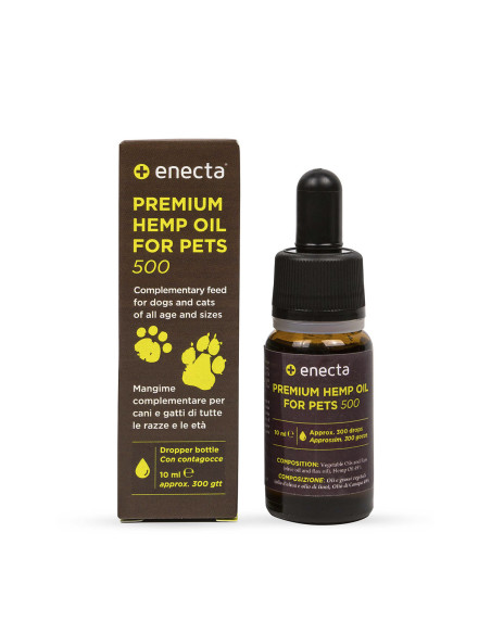 ÓLEO DE CÂNHAMO PREMIUM para animais de estimação 500 – Óleo de cânhamo para animais de estimação 500 mg, 10 ml